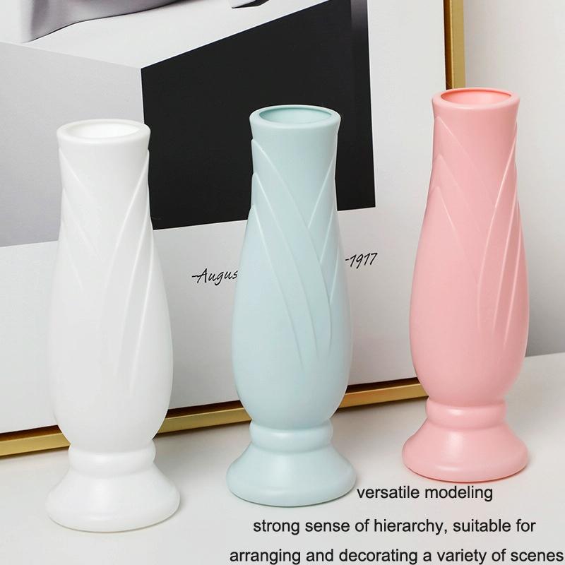 Imitation Porcelain Petal Vase for Drop-proof Home Decor - Green