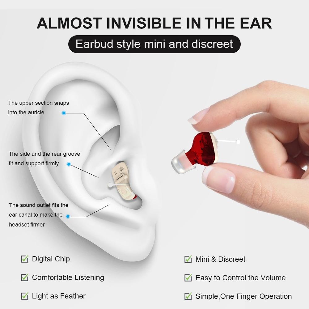 1Pair In Ear Hearing Aid For Elderly & Hearing Impaired - Skin