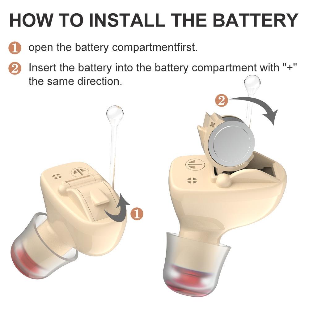 1Pair In Ear Hearing Aid For Elderly & Hearing Impaired - Skin