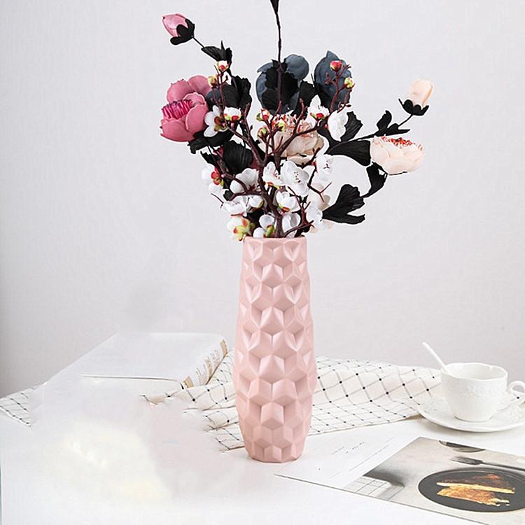 Creative Diamond-shaped Vase for Dry and Wet Flower Arrangements - Blue