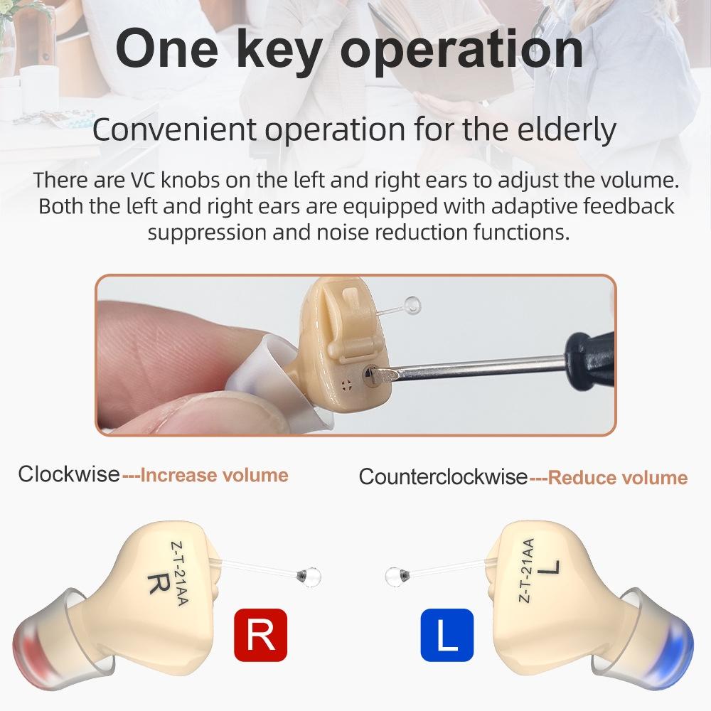 1Pair In Ear Hearing Aid For Elderly & Hearing Impaired - Red And Blue