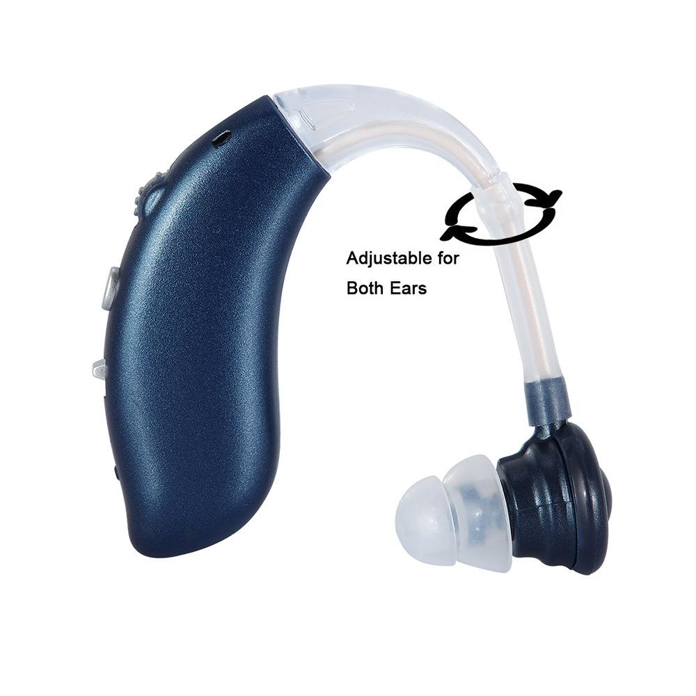 Earhook Hearing Aid With Usb Charging Noise Reduction - Blue