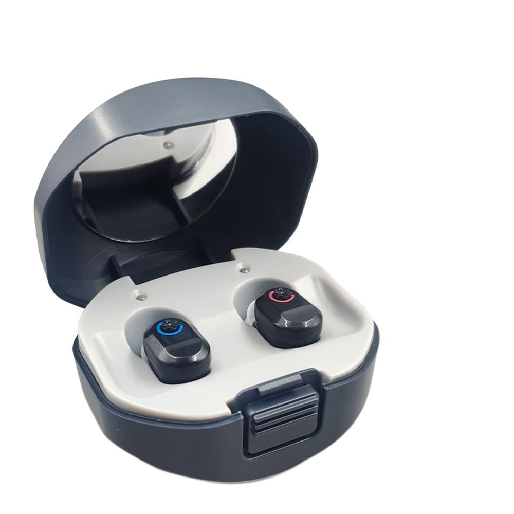 Wireless On Ear Hearing Aid With Charging Case - Skin Colour