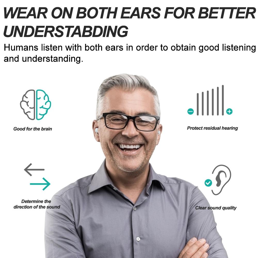 Wireless On Ear Hearing Aid With Charging Case - Skin Colour