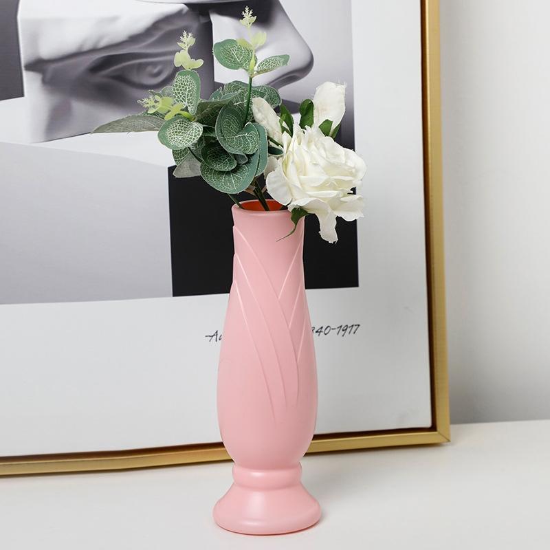 Imitation Porcelain Petal Vase for Drop-proof Home Decor - White