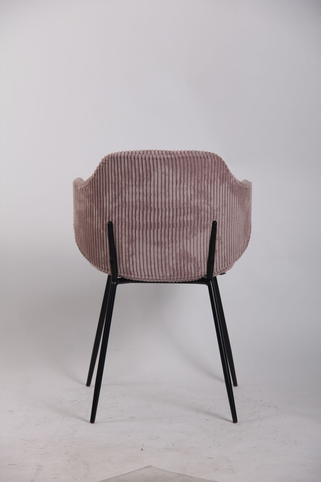 Set of 6 Dining Chairs with Corduroy Cord Fabric in Pink