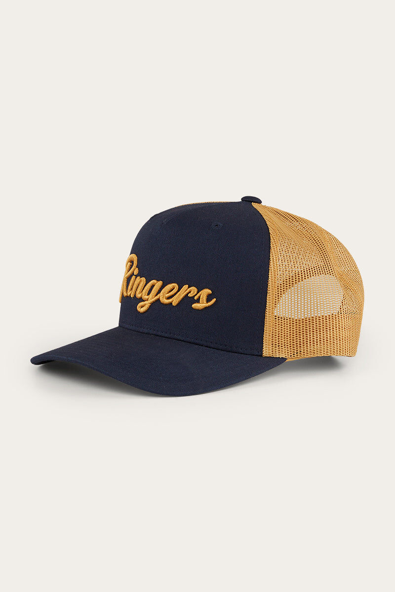 Ringers Western Hackett Trucker Baseball Cap Hat in Navy/Clay