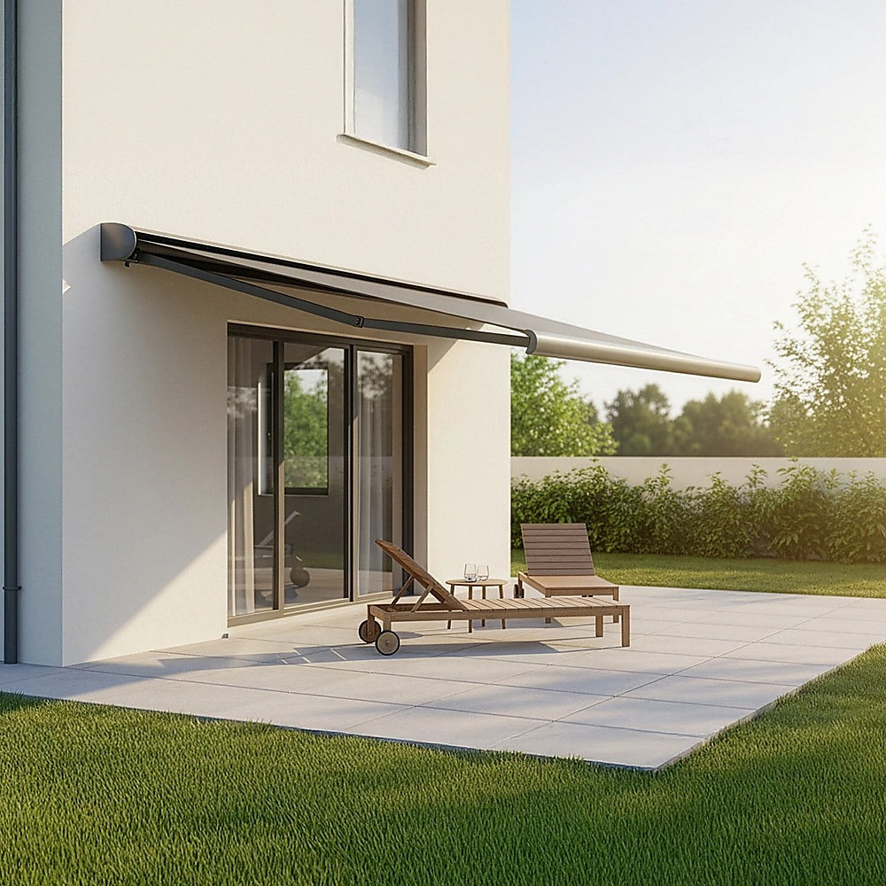 4.0m x 3.0m Retractable Folding Arm Awning Heavy Duty Full Cassette Motorised