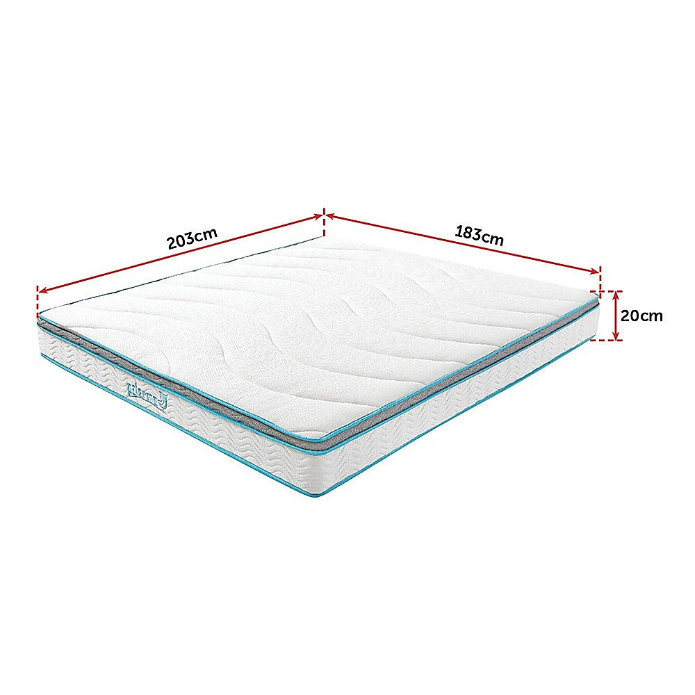 King 20cm Hybrid Mattress – Memory Foam and Innerspring Support