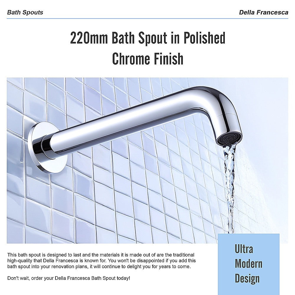 220mm Bath Spout in Polished Chrome Finish