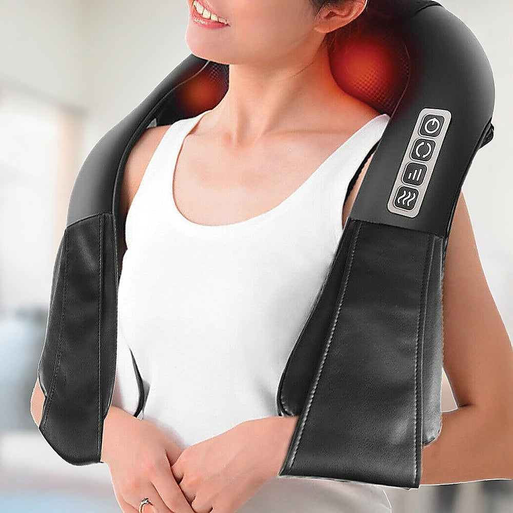 Shiatsu Neck & Back Massager with Heat – Deep Kneading Massage Pillow for Shoulders