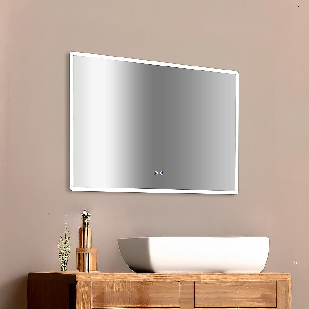 Rectangular Mirror LED Anti-Fog Illuminated Bathroom Living Room - 120x80cm
