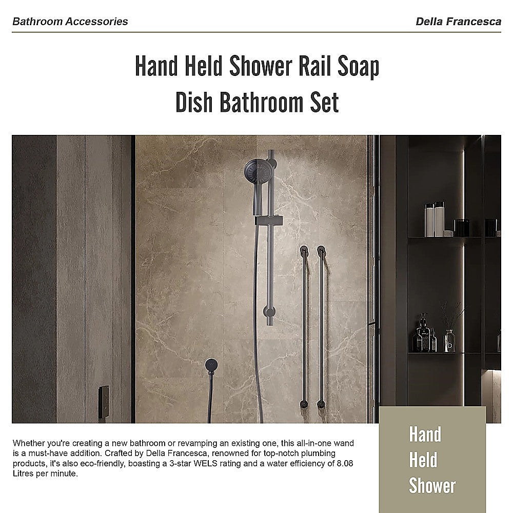 Hand Held Shower Rail Soap Dish Bathroom Set