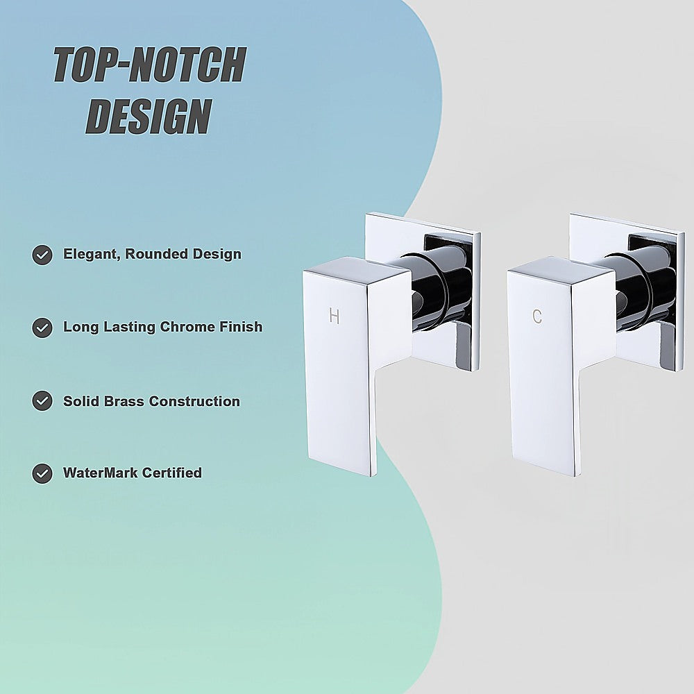 Bathroom Shower Bath Hot and Cold Square Mixer WATERMARK Certified in Chrome