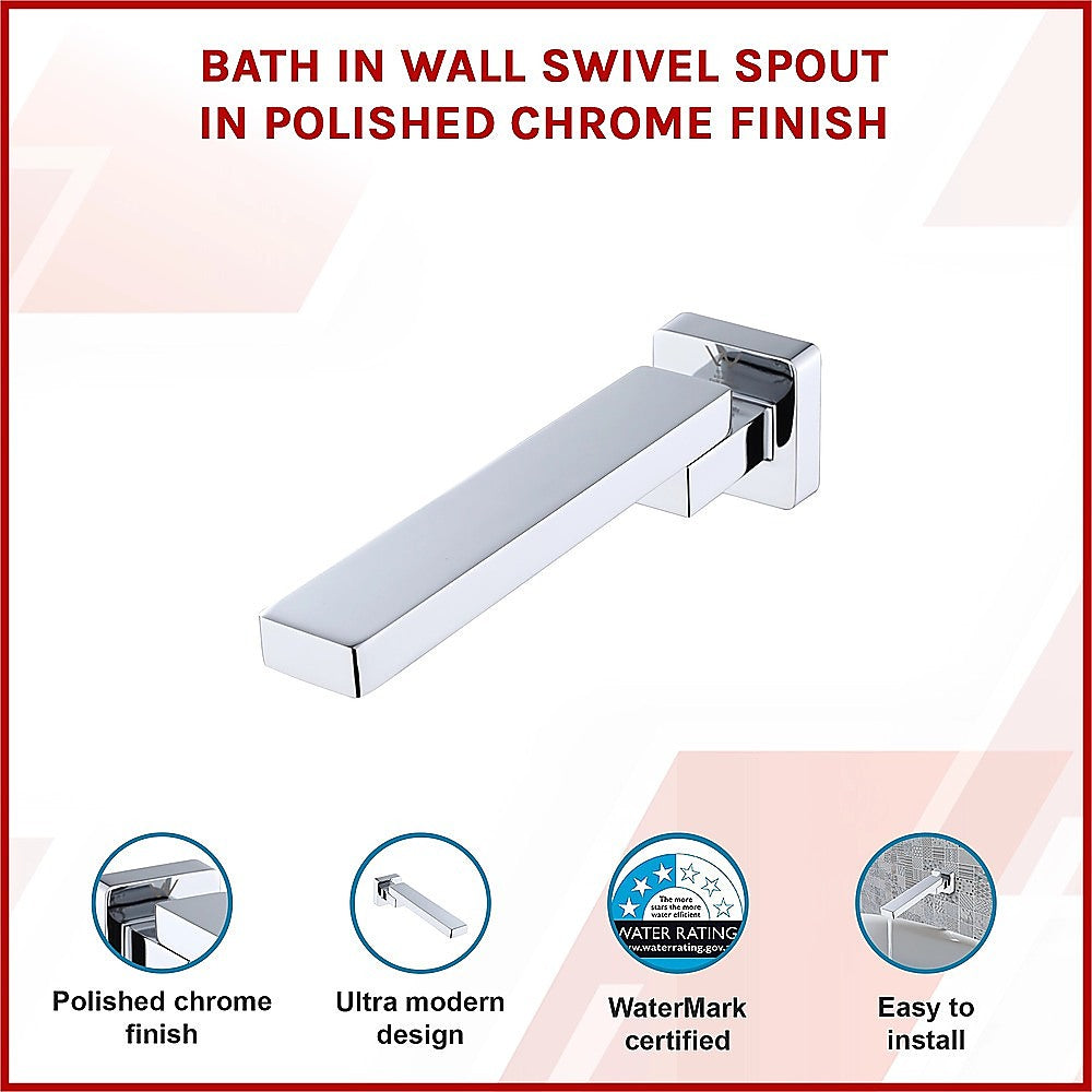 Bath In Wall Swivel Spout in Polished Chrome Finish