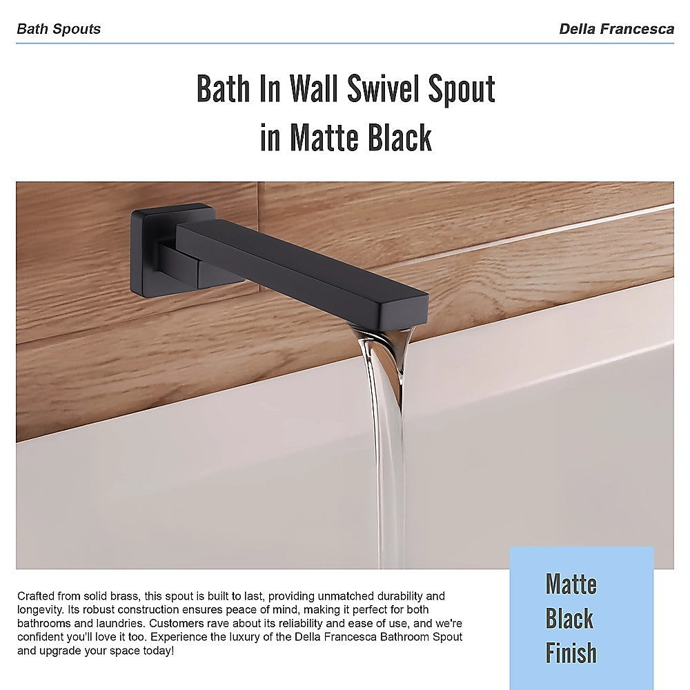Bath In Wall Swivel Spout in Matte Black