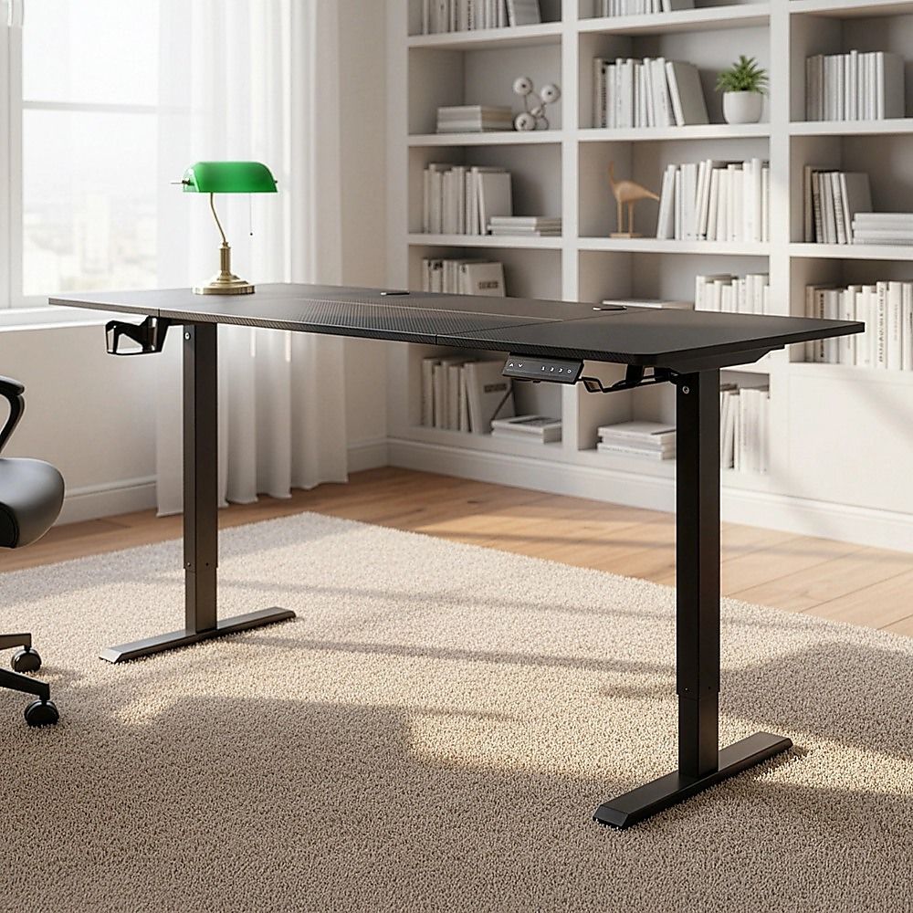 160cm Electric Standing Desk – Height Adjustable Sit Stand Office Table in Black