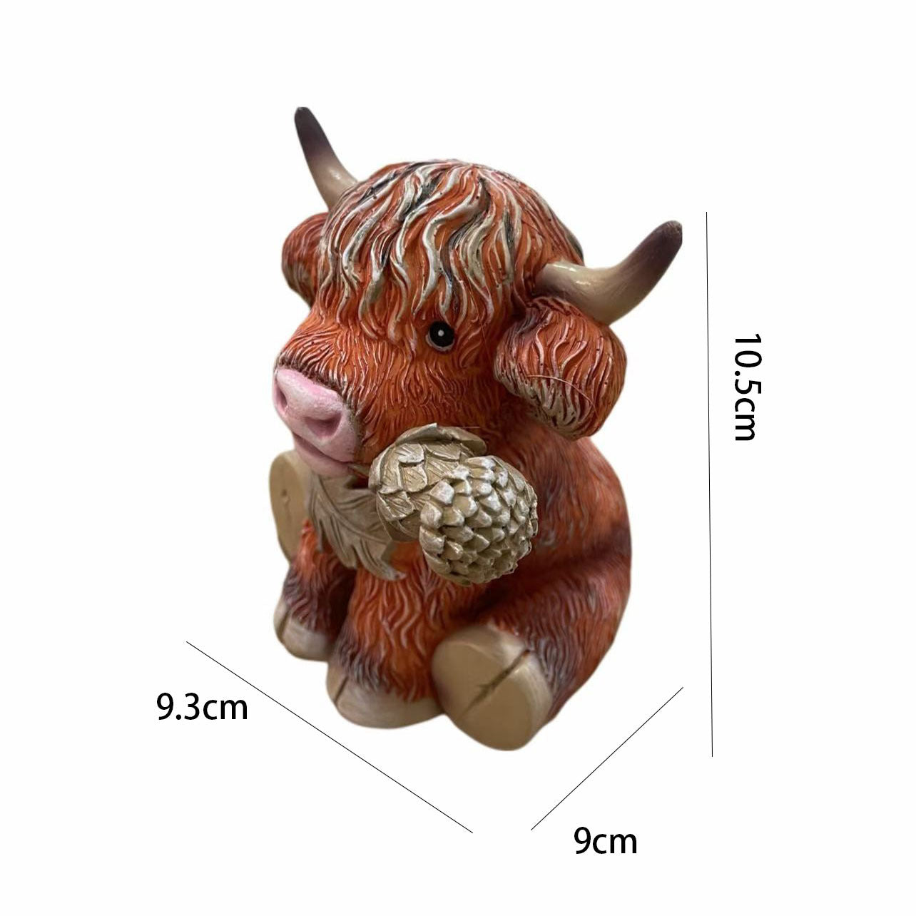 Cute Scottish Highland Cow Resin Statue - Nordic Home Decor Gift