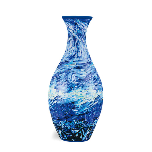 Unique 3D Puzzle Vase with Built-in Water Holder - Fun DIY Project (Waves)