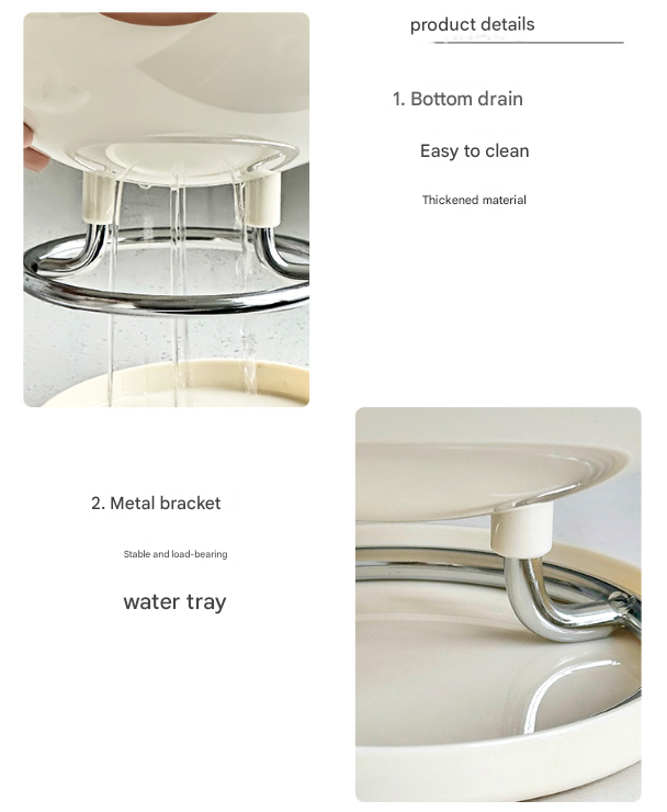 Pink Whimsical Covered Fruit Bowl with Flip Lid & Drainer - Cute Design Snack & Candy Dish for Living Room