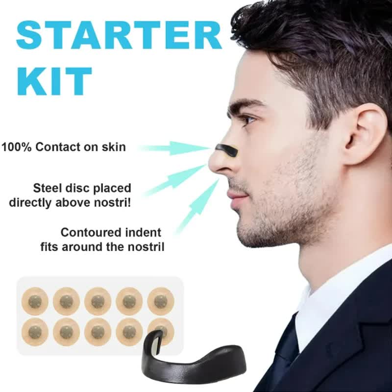 White Round Anti-snoring Patch Set (30 Pairs of patches) Magnetic Nasal Dilator Kit for Snoring Relief - Reusable Multi-Size Sleep & Sport Breathing Aid
