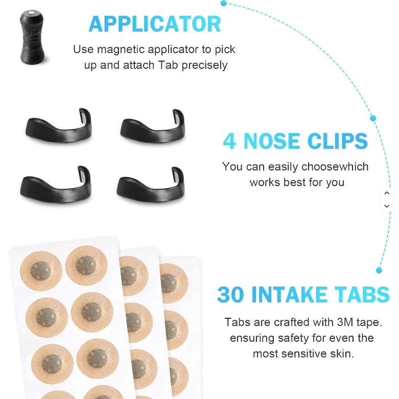 White Round Anti-snoring Patch Set (30 Pairs of patches) Magnetic Nasal Dilator Kit for Snoring Relief - Reusable Multi-Size Sleep & Sport Breathing Aid