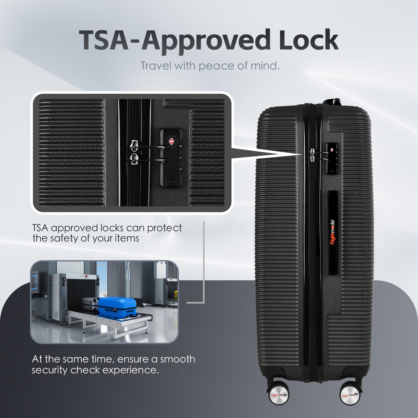 20" Digital Weighing Scale and USB Charging Port Lightweight Carry-on Luggage Suitcase Black