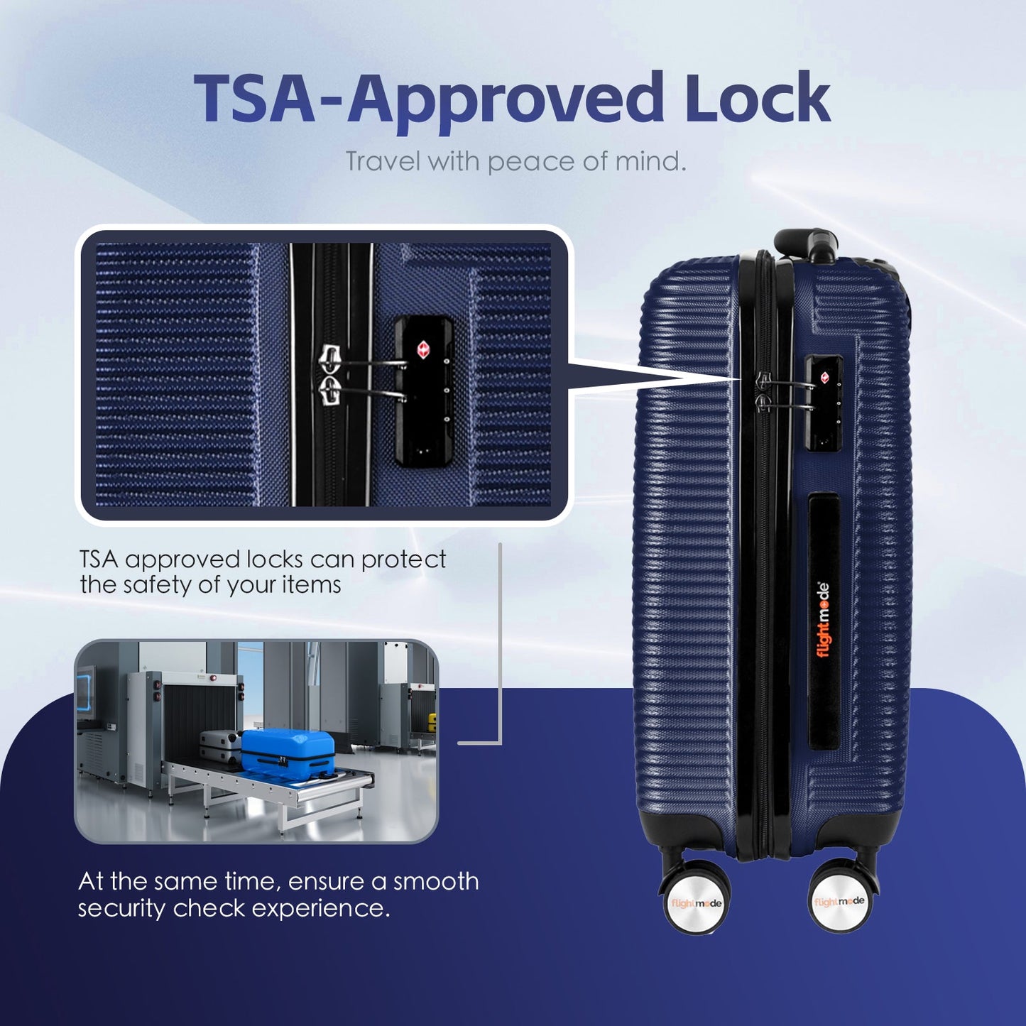 20" Digital Weighing Scale and USB Charging Port Lightweight Carry-on Luggage Suitcase Blue