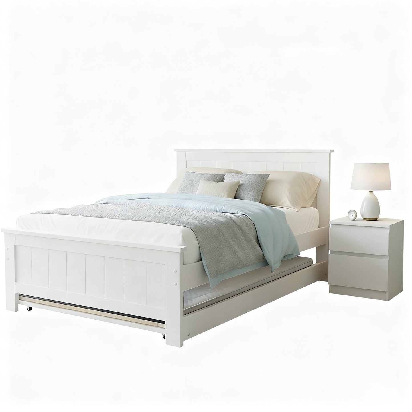 Artiss King Single Bed Frame and Bedside Table