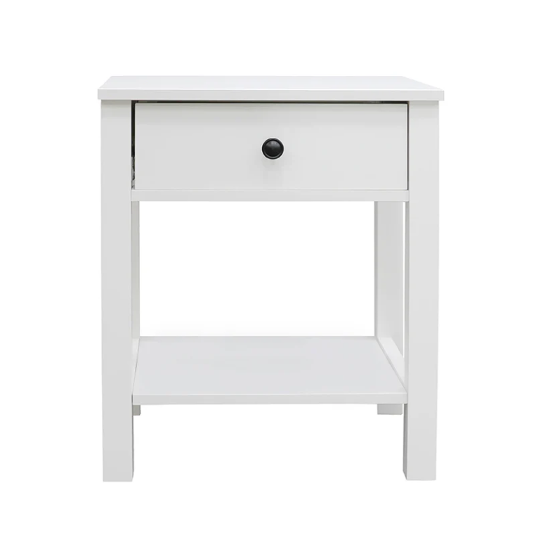 Safi White Bedside Table with 1 Drawer
