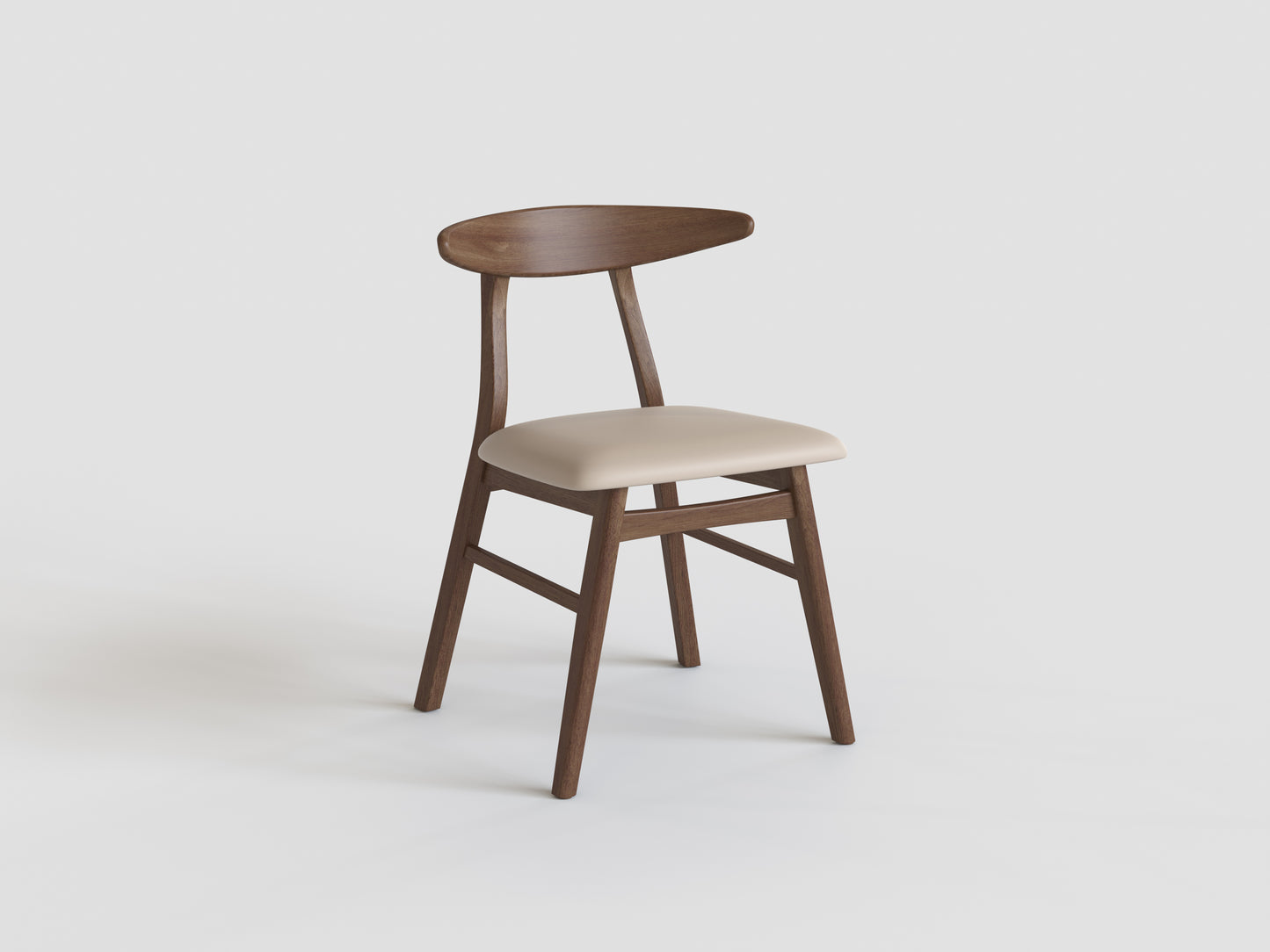 Windsor Walnut Dining Chair With Beige Seat (Set of 2)