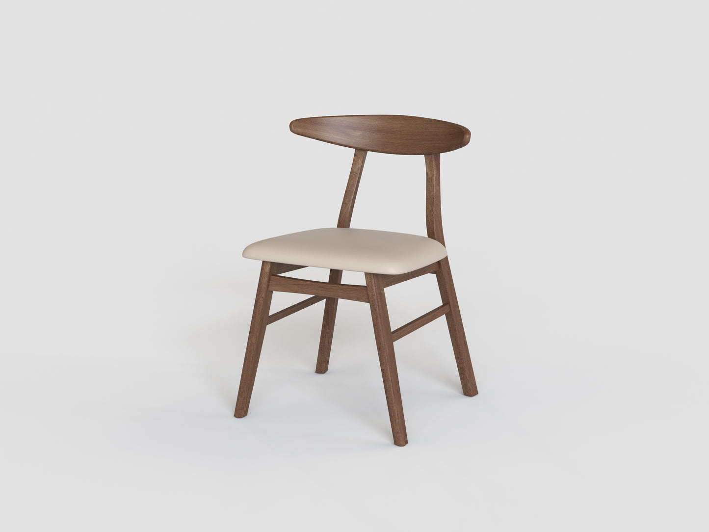 Windsor Walnut Dining Chair With Beige Seat (Set of 2)