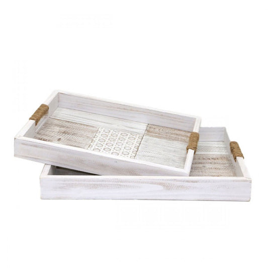 Wooden Serving Tray Set of 2