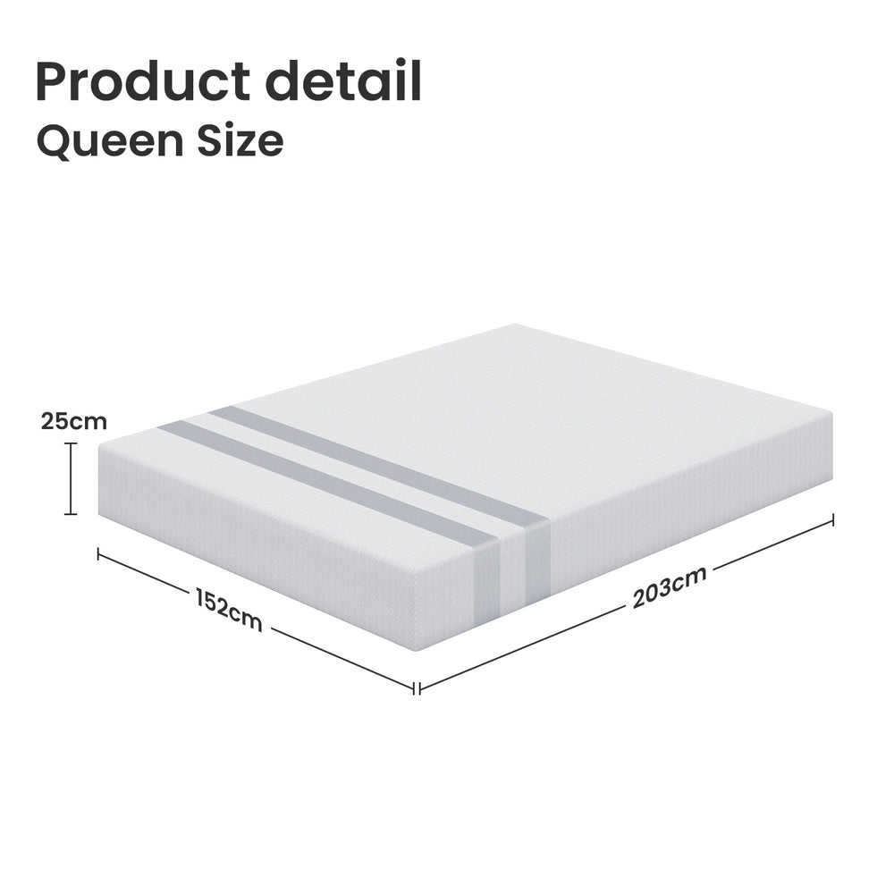BedStory Queen Memory Foam Mattress 25cm Cooling Gel Foam Mattress in a Box Medium Feel