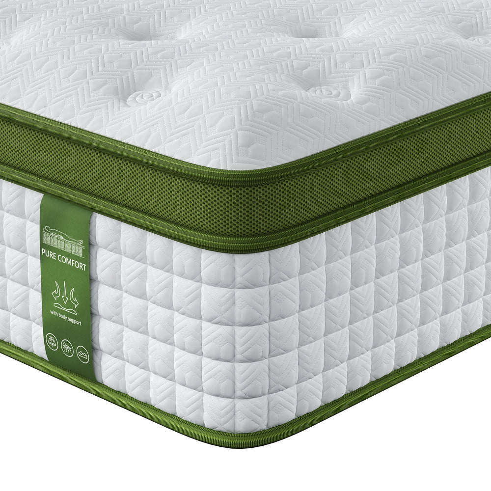 BedStory 34cm King Latex Hybrid Mattress Medium Firm - 5 Zone Pocket Spring Bed for Pressure Relief Motion Isolation