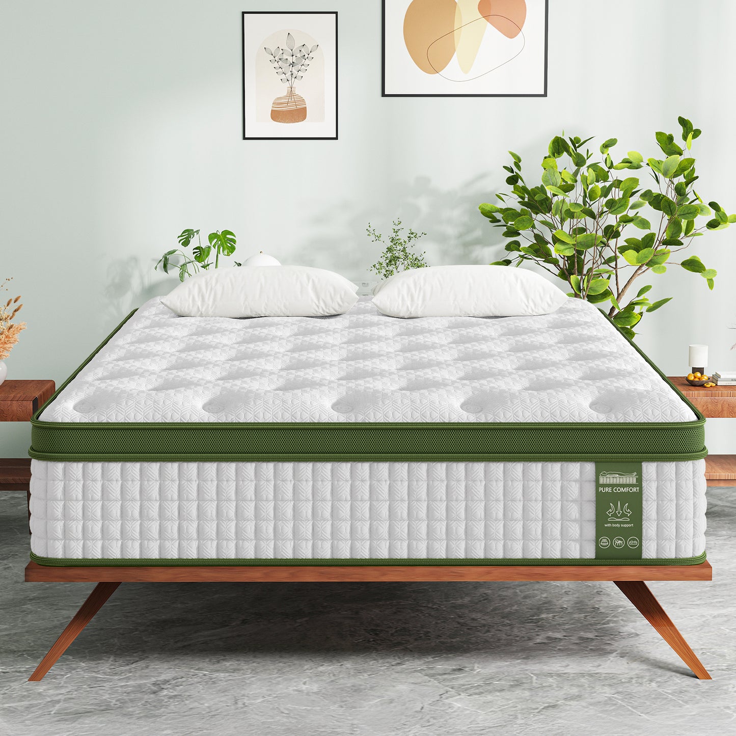 BedStory 34cm King Latex Hybrid Mattress Medium Firm - 5 Zone Pocket Spring Bed for Pressure Relief Motion Isolation