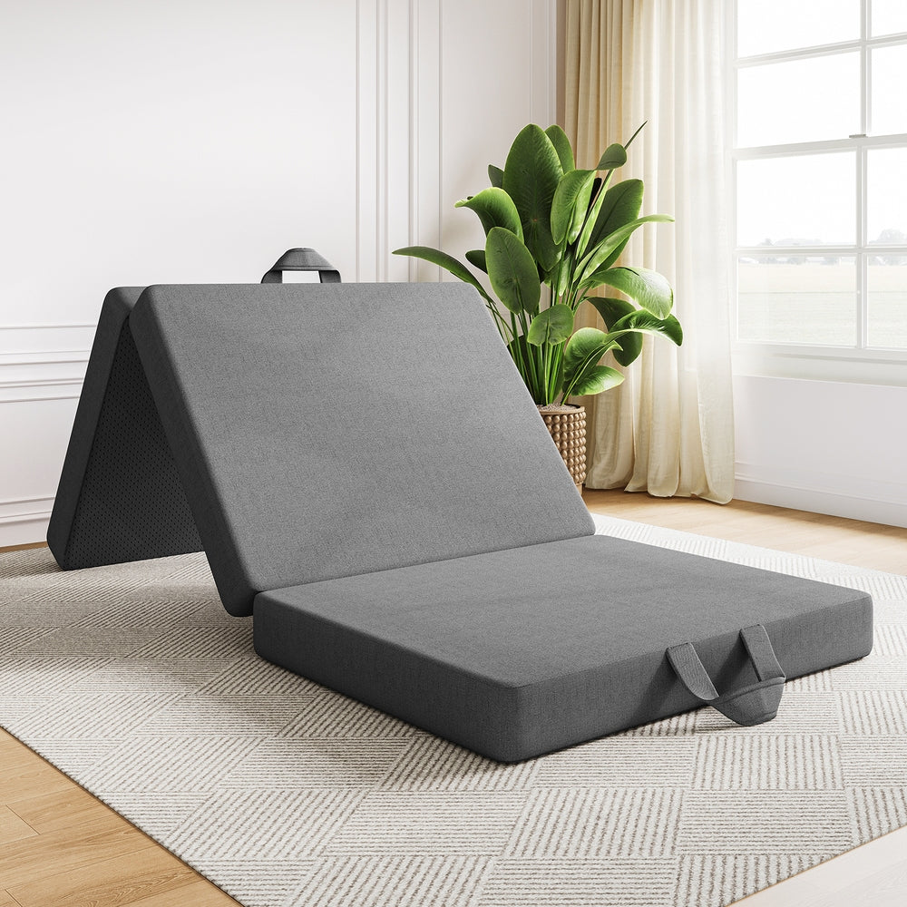 BedStory Folding Mattress Small King Single Trifold Mattress Firm Support Foam Washable Cover 15cm
