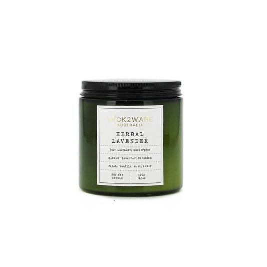 Green Soy Jar Candle – Herbal Lavender – 400g