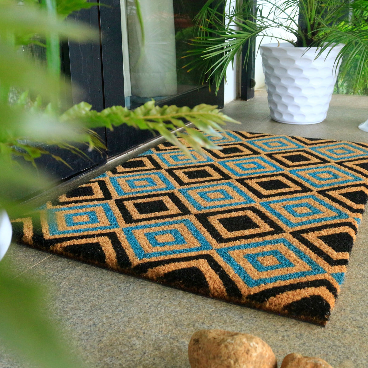 New Diamonds PVC Backed Coir Doormat