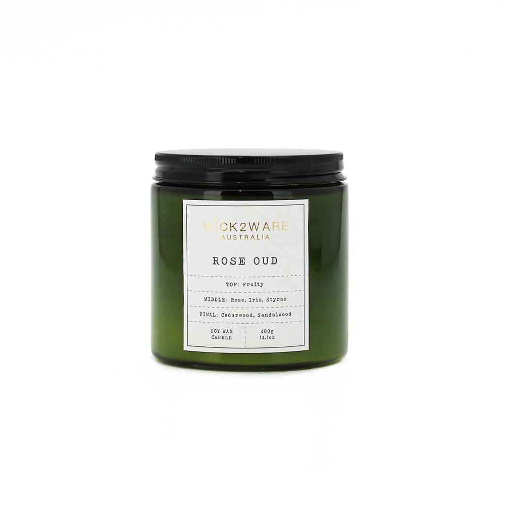 Green Soy Jar Candle – Rose Oud – 400g