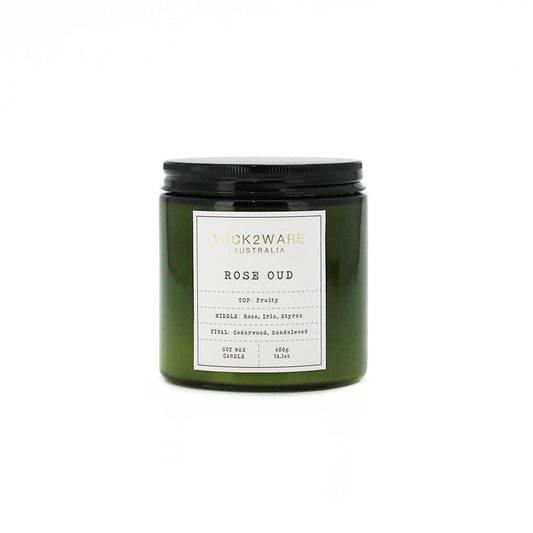 Green Soy Jar Candle – Rose Oud – 400g